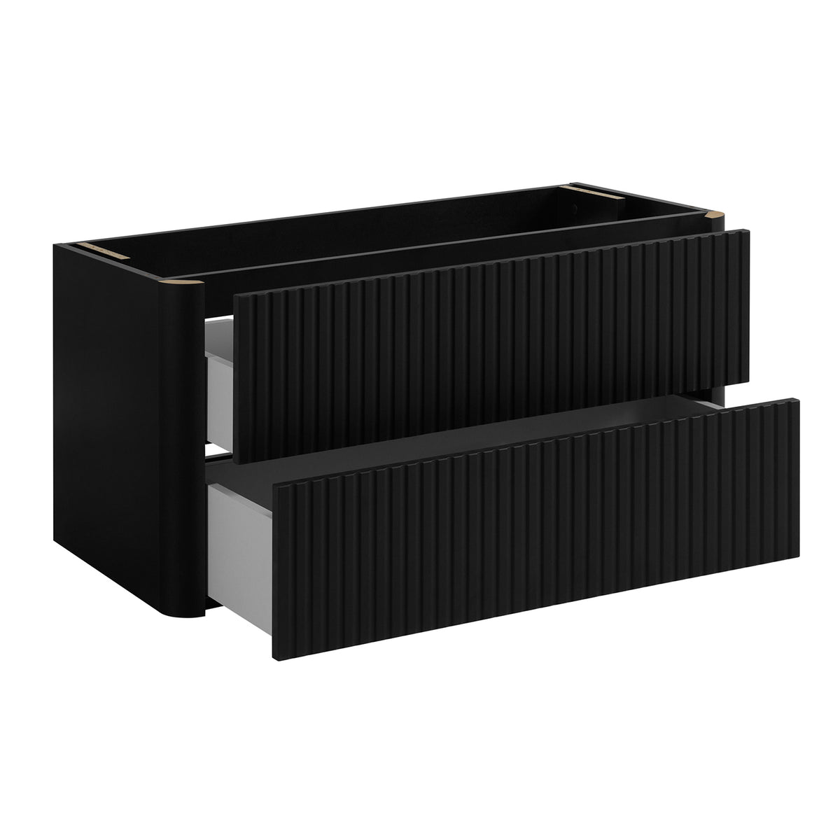 Linea 100cm Wall Bathroom Vanity Unit with Basin - Black