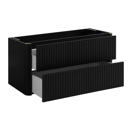 Linea 100cm Wall Bathroom Vanity Unit with Basin - Black