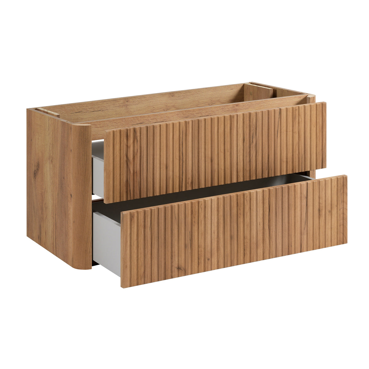 Linea 100cm Wall Bathroom Vanity Unit with Basin - Gold Craft Oak