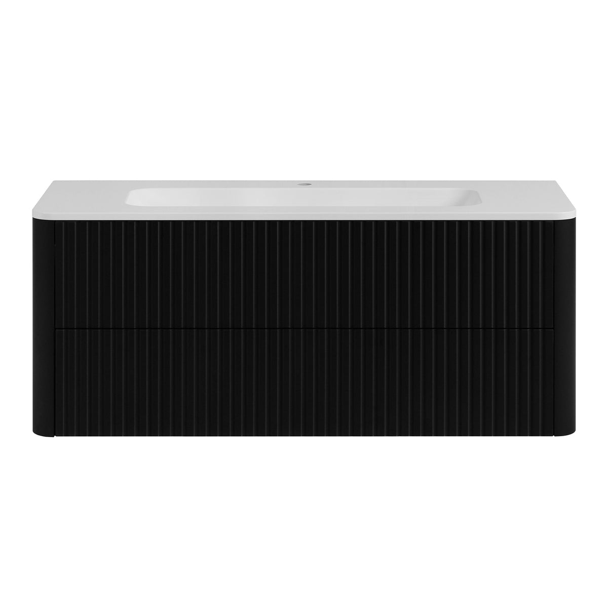 Linea 120cm Wall Bathroom Vanity Unit with Basin - Black