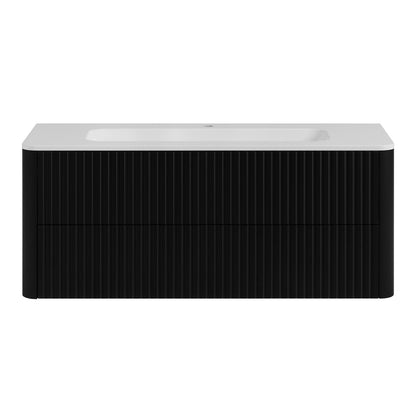 Linea 120cm Wall Bathroom Vanity Unit with Basin - Black