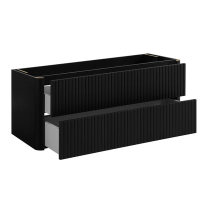Linea 120cm Wall Bathroom Vanity Unit with Basin - Black