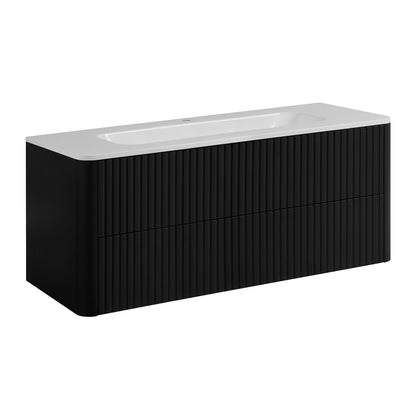 Linea 120cm Wall Bathroom Vanity Unit with Basin - Black