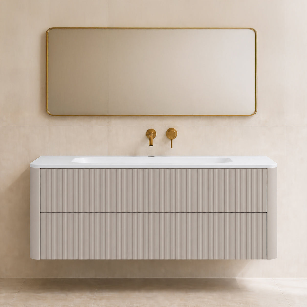 Linea 120cm Wall Bathroom Vanity Unit with Basin - Cashmere
