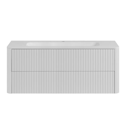 Linea 120cm Wall Bathroom Vanity Unit with Basin - White