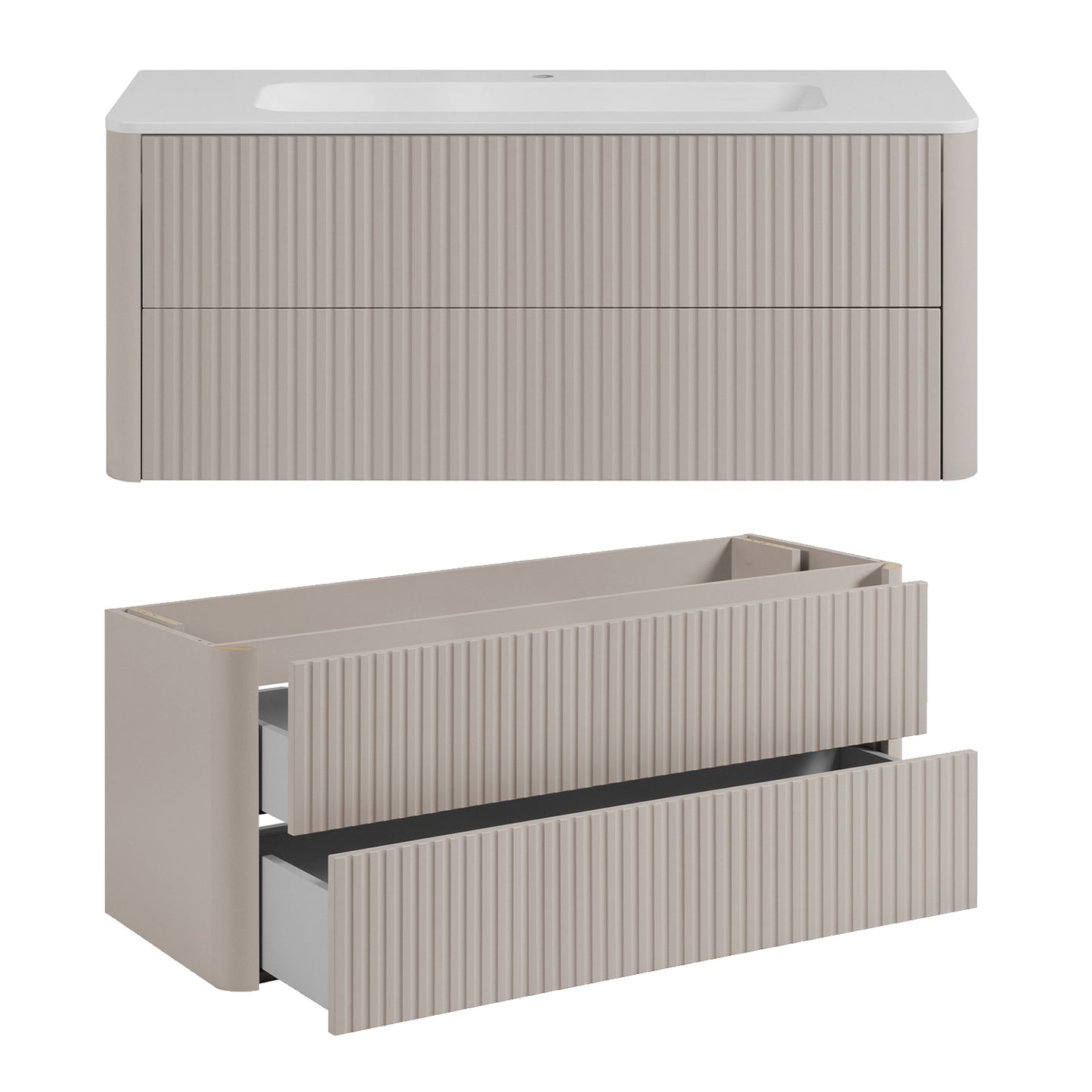 Linea Bathroom Furniture Set 120cm Vanity Unit with Basin & Tall Cabinet - Cashmere