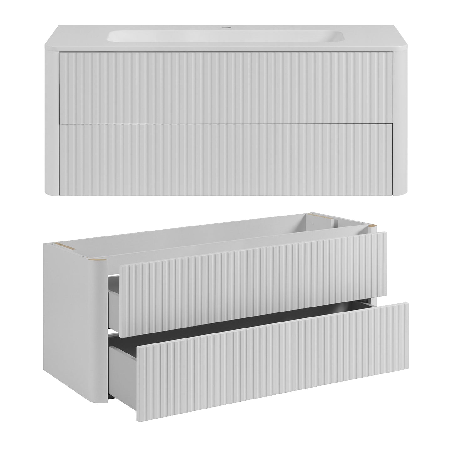 Linea Bathroom Furniture Set 120cm Vanity Unit with Basin & Tall Cabinet - White