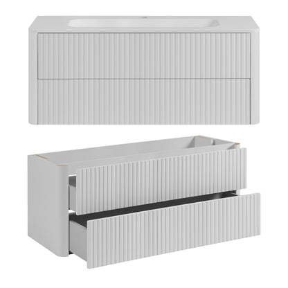 Linea Bathroom Furniture Set 120cm Vanity Unit with Basin & Tall Cabinet - White