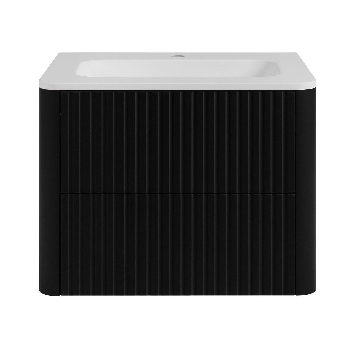 Linea 60cm Wall Bathroom Vanity Unit with Basin - Black
