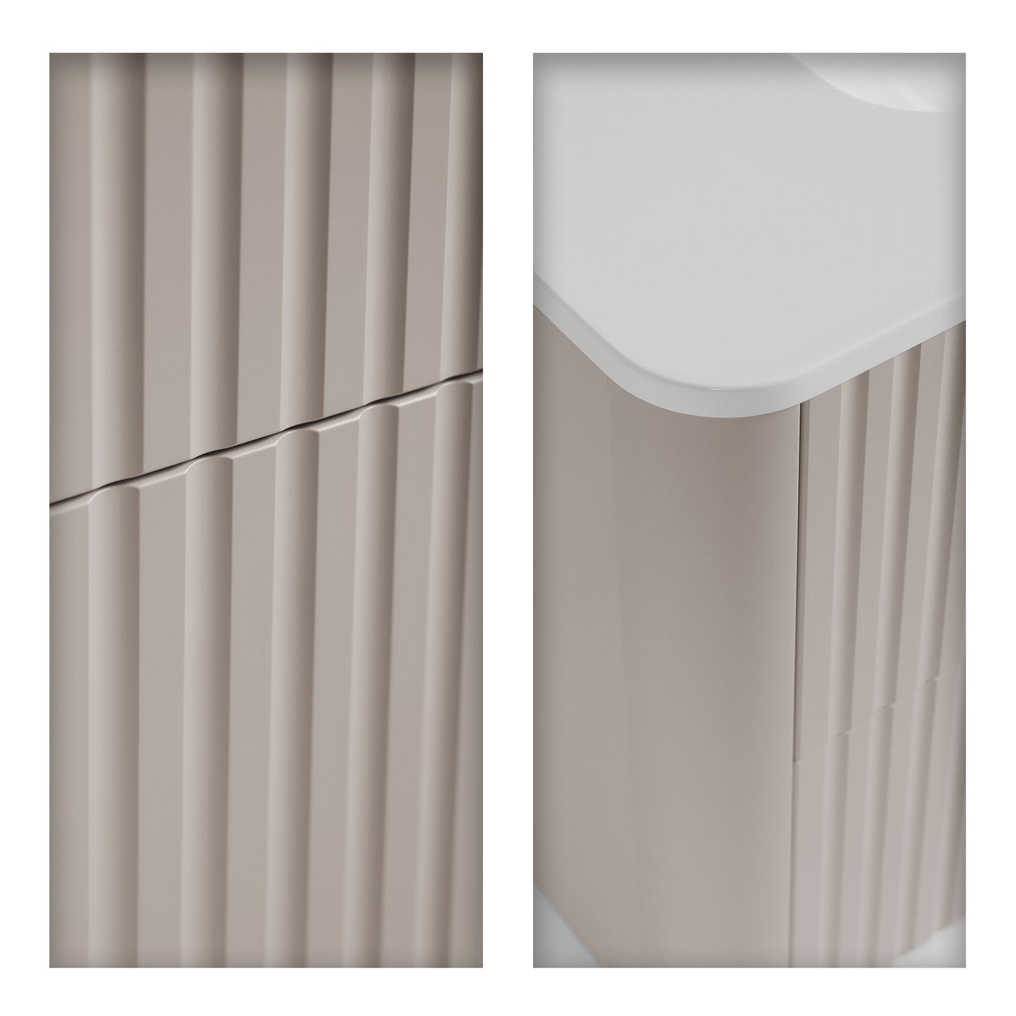 Linea 60cm Wall Bathroom Vanity Unit with Basin - Cashmere