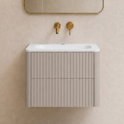 Linea 60cm Wall Bathroom Vanity Unit with Basin - Cashmere