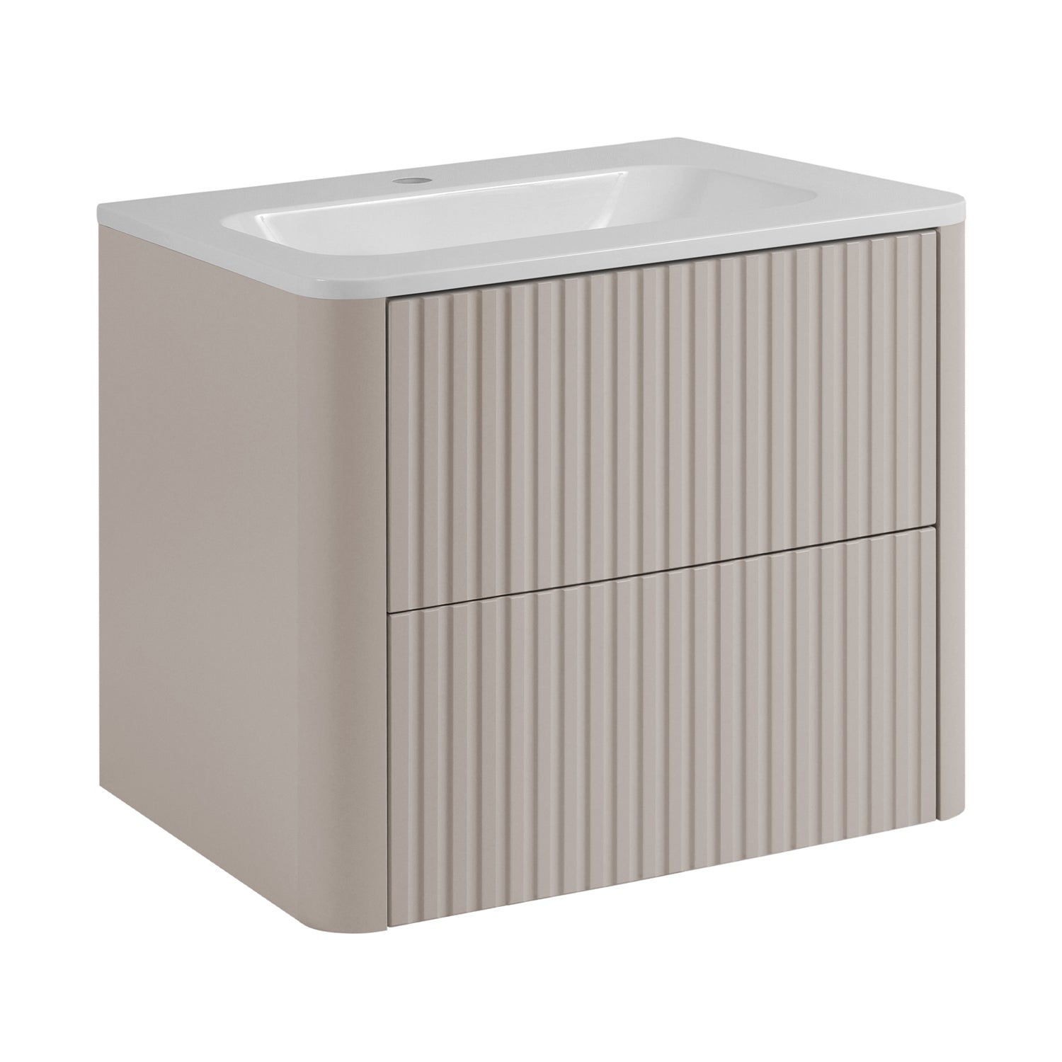 Linea Bathroom Furniture Set 60cm Vanity Unit with Basin & Tall Cabinet - Cashmere