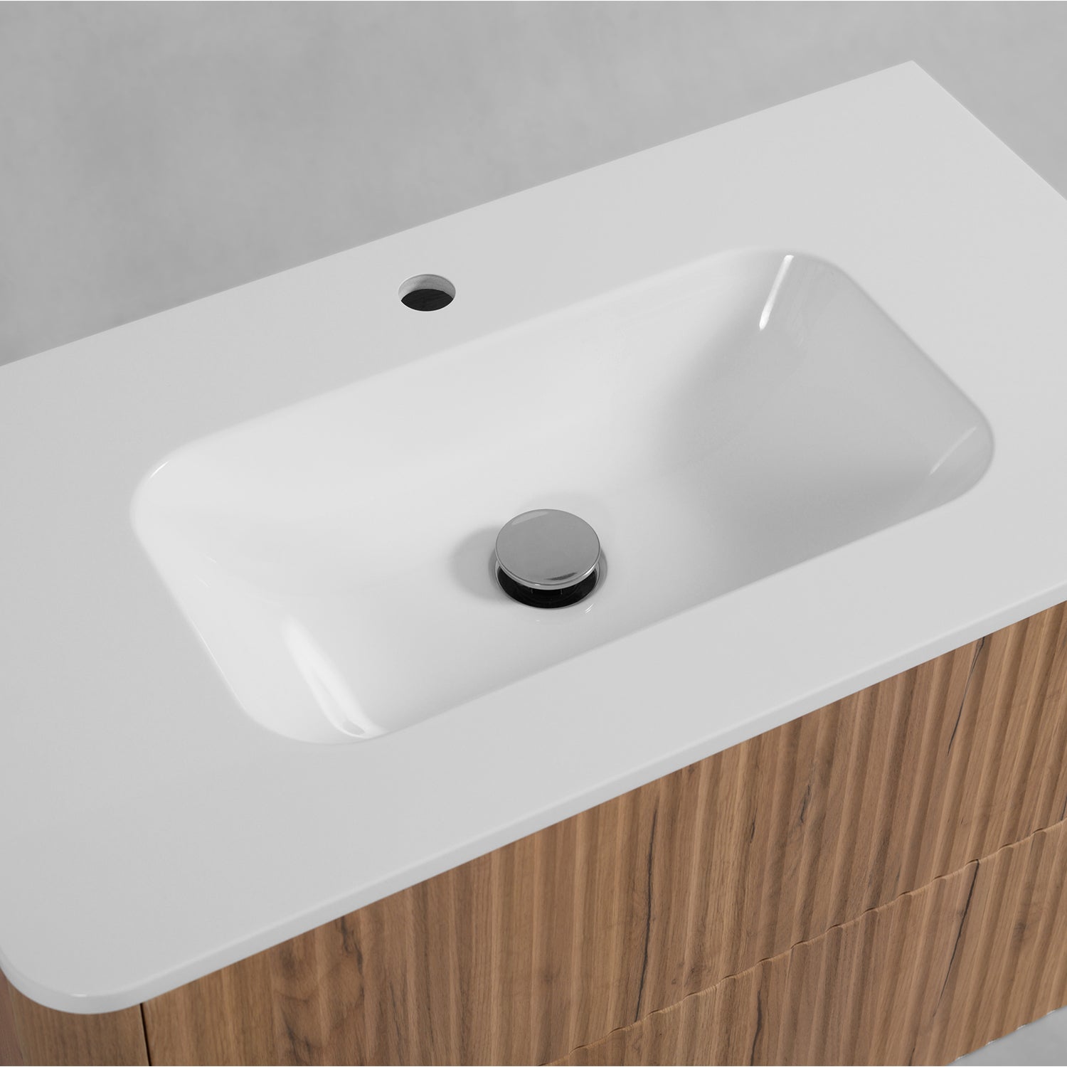 Linea Bathroom Furniture Set 60cm Vanity Unit with Basin & Tall Cabinet - Gold Craft Oak