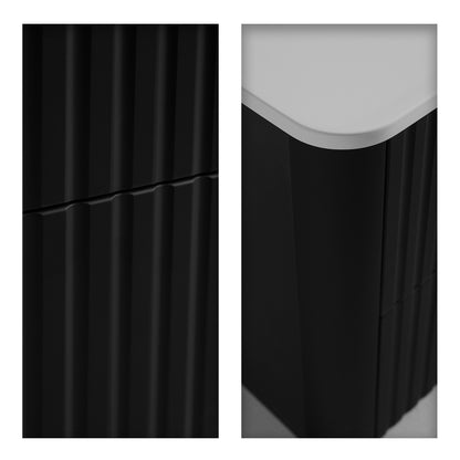 Linea 80cm Wall Bathroom Vanity Unit with Basin - Black