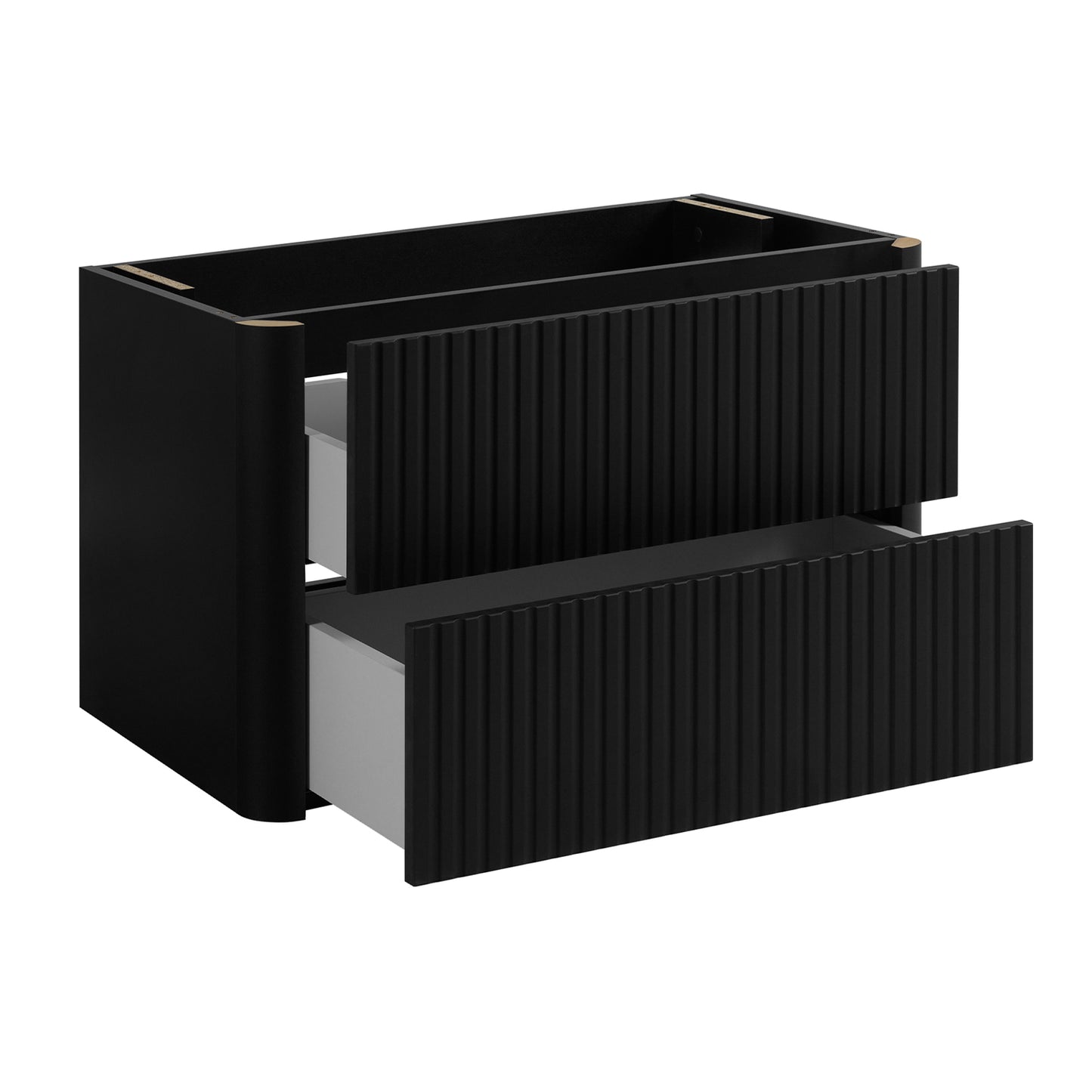 Linea 80cm Wall Bathroom Vanity Unit with Basin - Black