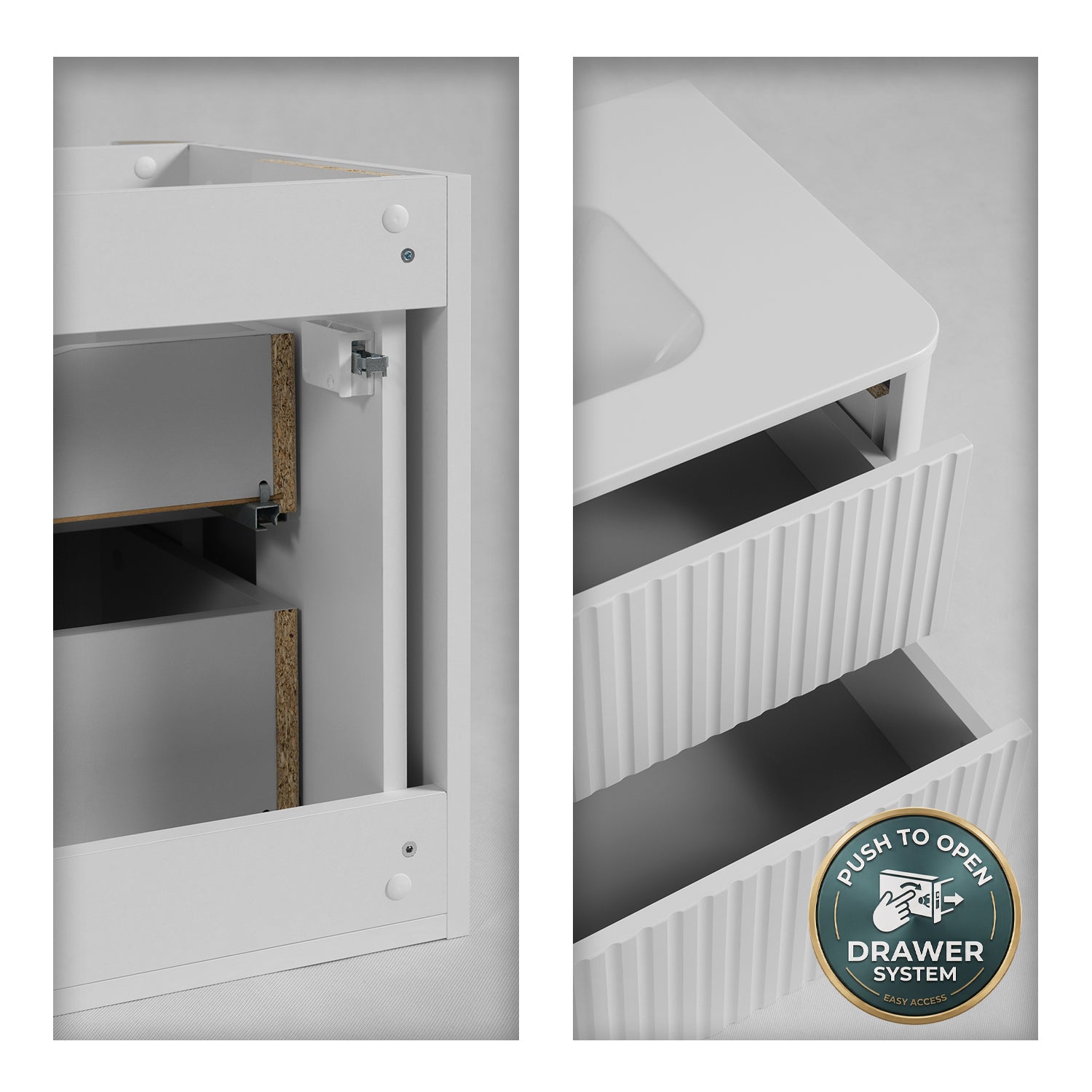Linea 80cm Wall Bathroom Vanity Unit with Basin - White