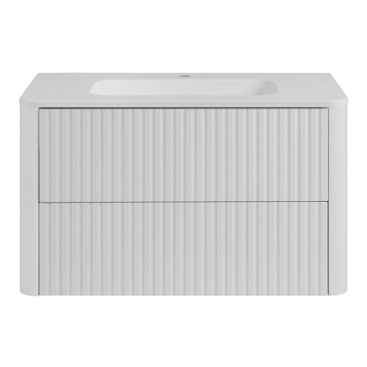 Linea 80cm Wall Bathroom Vanity Unit with Basin - White