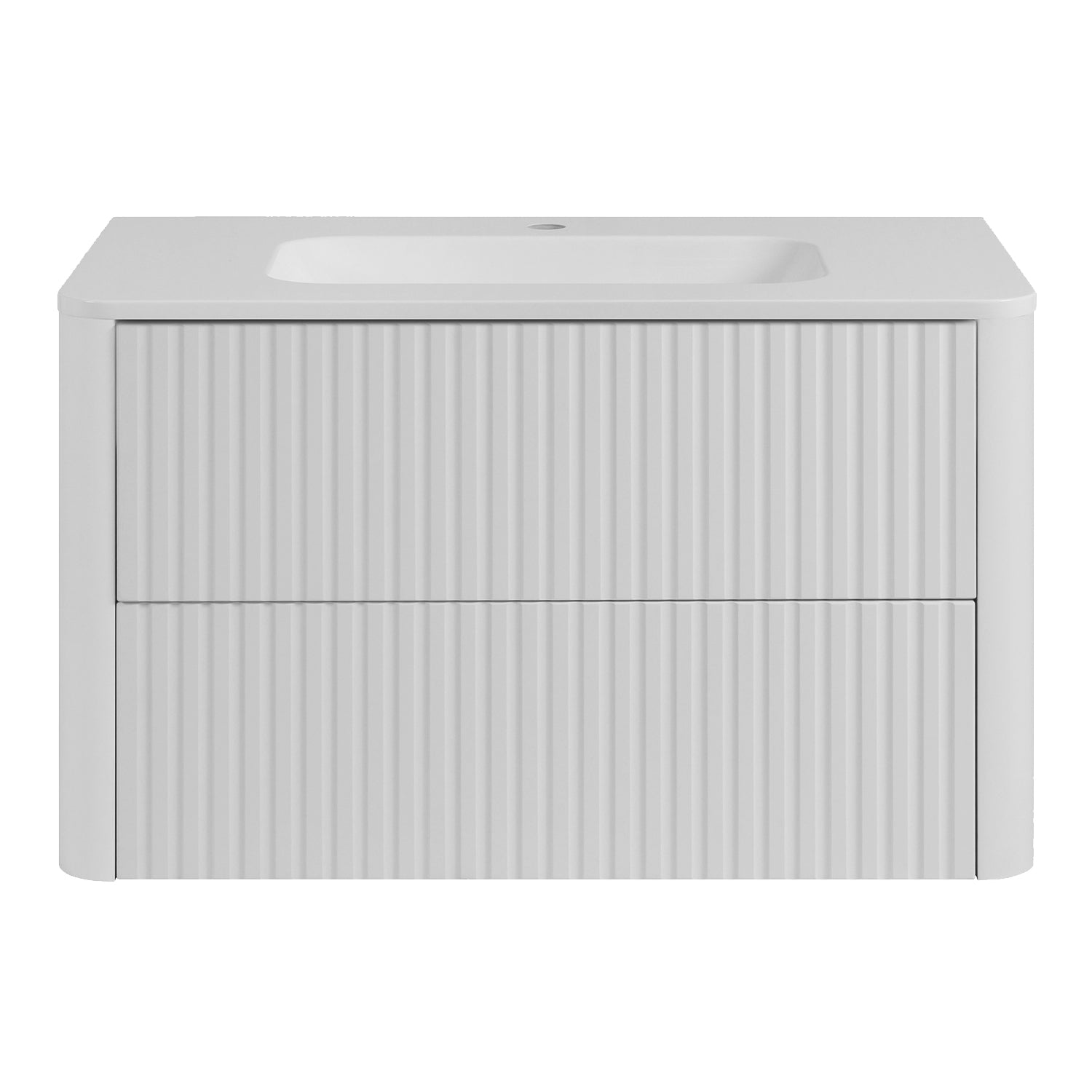Linea 80cm Wall Bathroom Vanity Unit with Basin - White