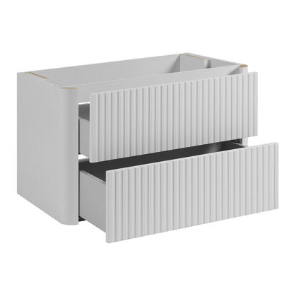 Linea 80cm Wall Bathroom Vanity Unit with Basin - White