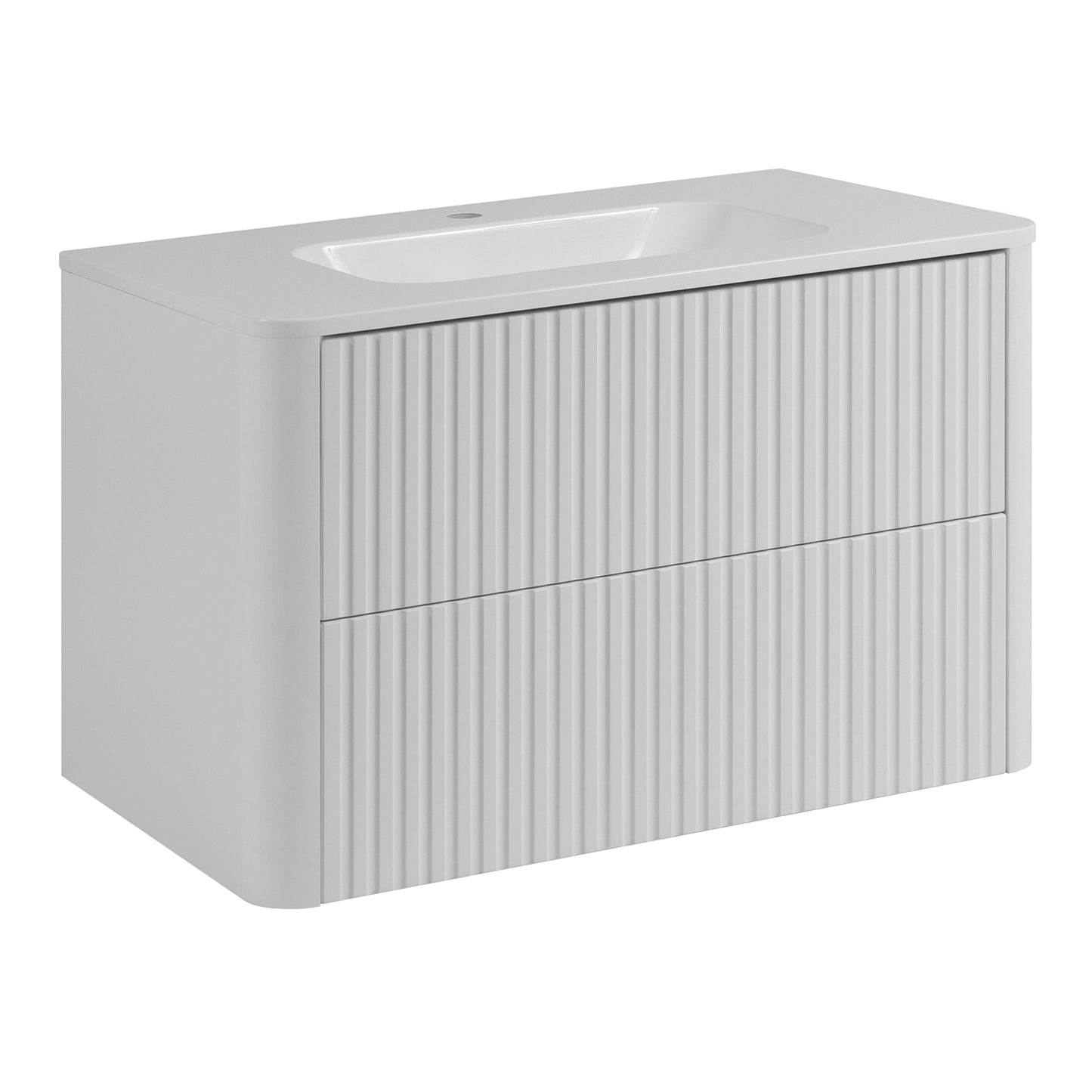 Linea 80cm Wall Bathroom Vanity Unit with Basin - White