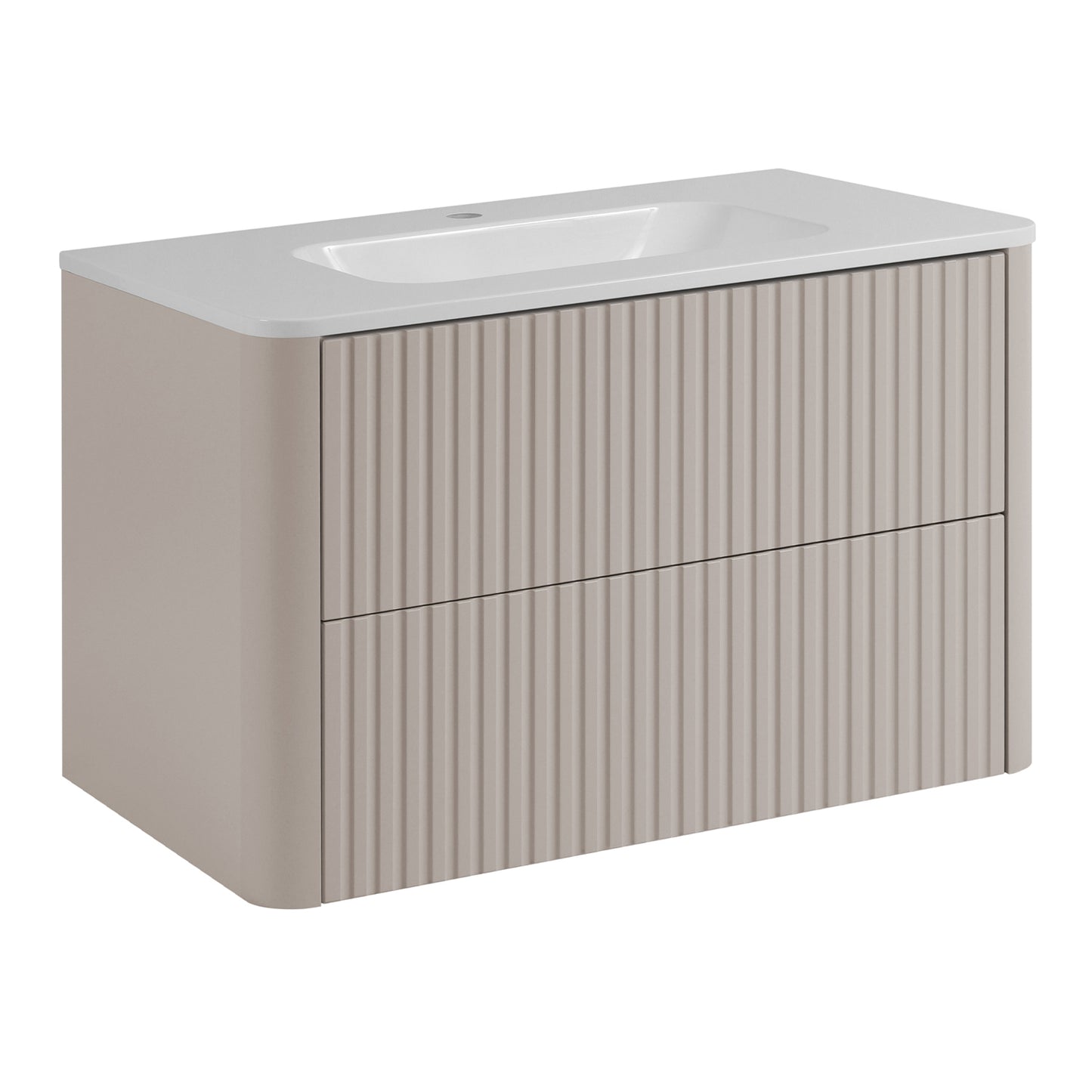 Linea Bathroom Furniture Set 80cm Vanity Unit with Basin & Tall Cabinet - Cashmere