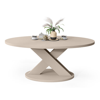 Loxa Modern Oval Coffee Table - Cashmere