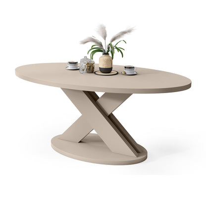 Loxa Modern Oval Coffee Table - Cashmere