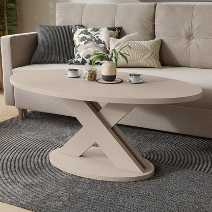 Loxa Modern Oval Coffee Table - Cashmere