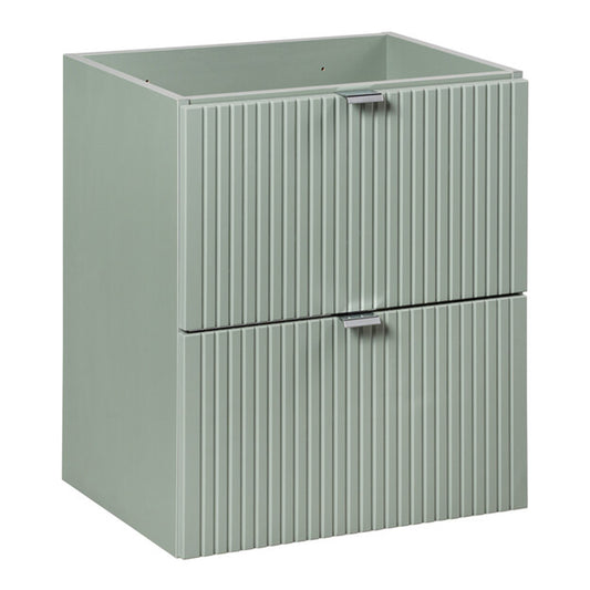 Line Reed 2 Drawer Bathroom Cabinet Vanity Unit 50cm - Sage