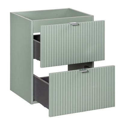 Line Reed 2 Drawer Bathroom Cabinet Vanity Unit 50cm - Sage