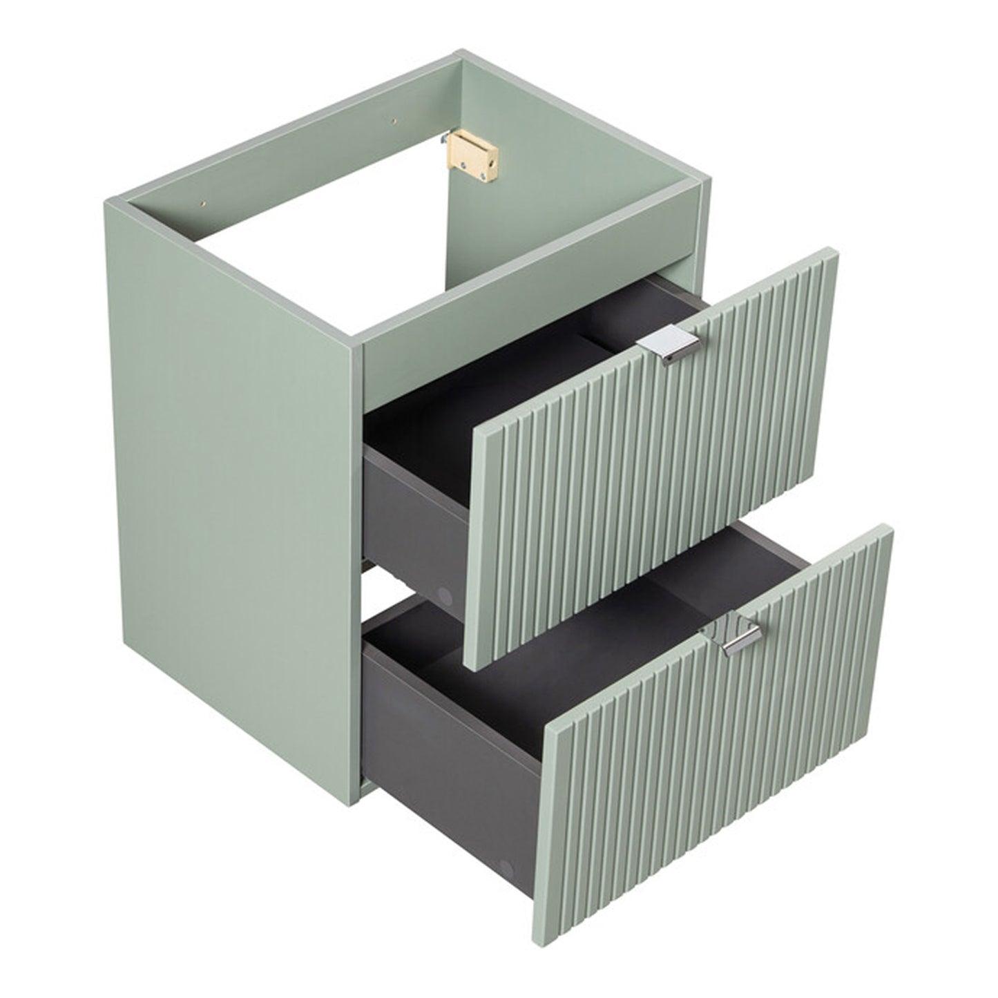 Line Reed 2 Drawer Bathroom Cabinet Vanity Unit 50cm - Sage