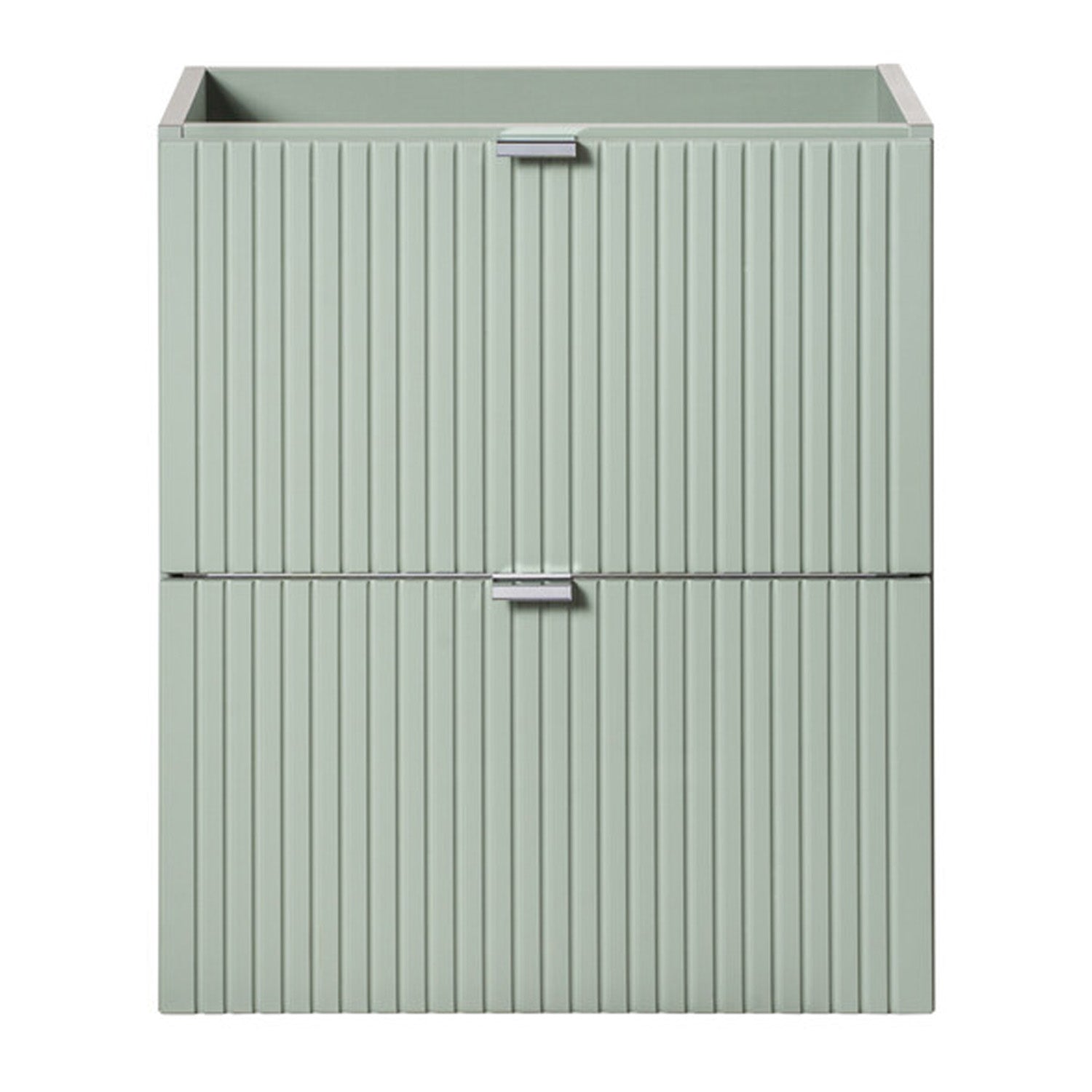 Line Reed 2 Drawer Bathroom Cabinet Vanity Unit 50cm - Sage