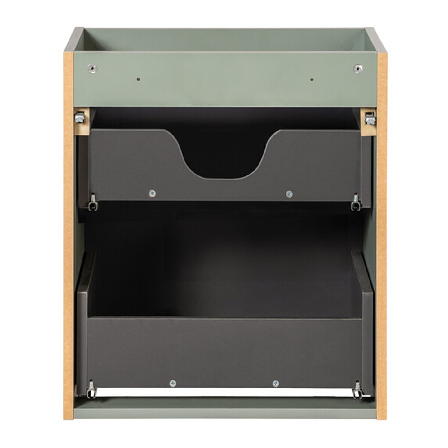 Line Reed 2 Drawer Bathroom Cabinet Vanity Unit 50cm - Sage