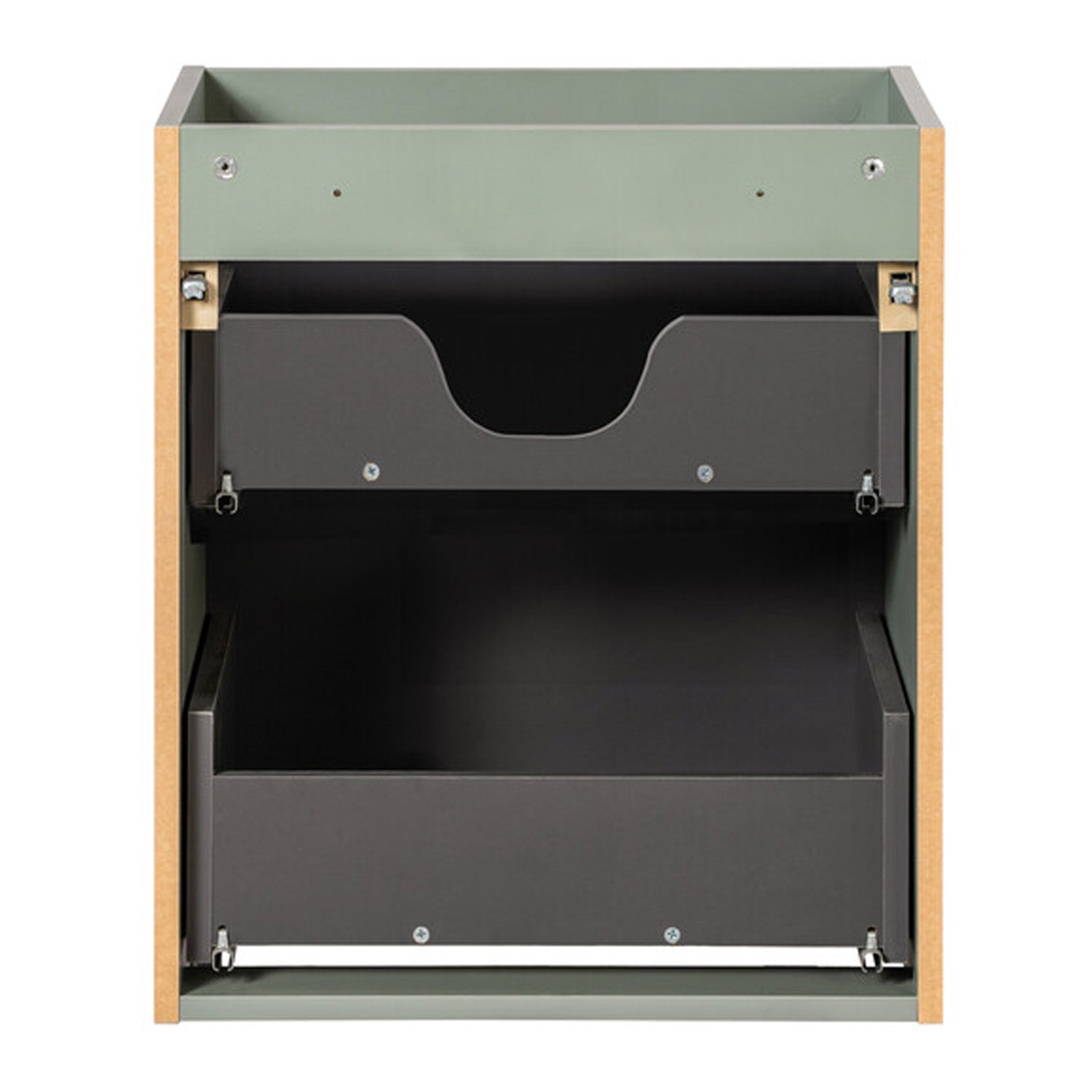 Line Reed 2 Drawer Bathroom Cabinet Vanity Unit 50cm - Sage