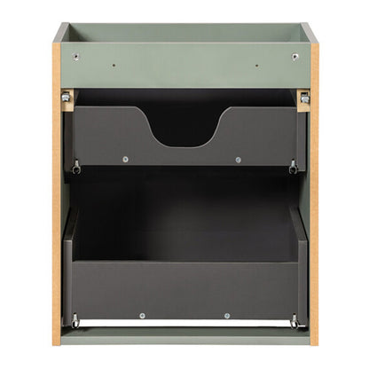 Line Reed 2 Drawer Bathroom Cabinet Vanity Unit 50cm - Sage