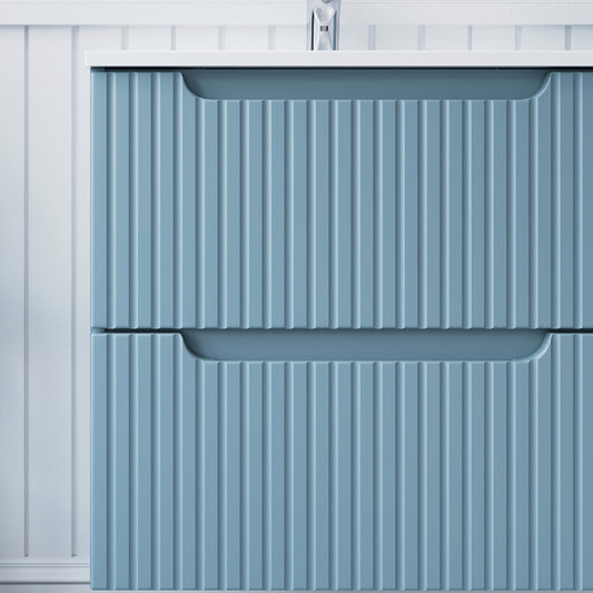Nova Bathroom Cabinet 60cm with Drawers - Baby Blue