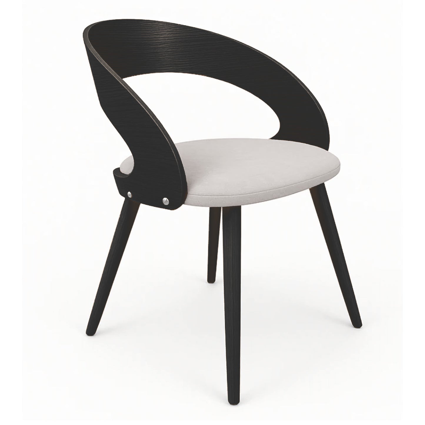 Ruston Scandinavian Style Wooden Chair - Black / Light Grey
