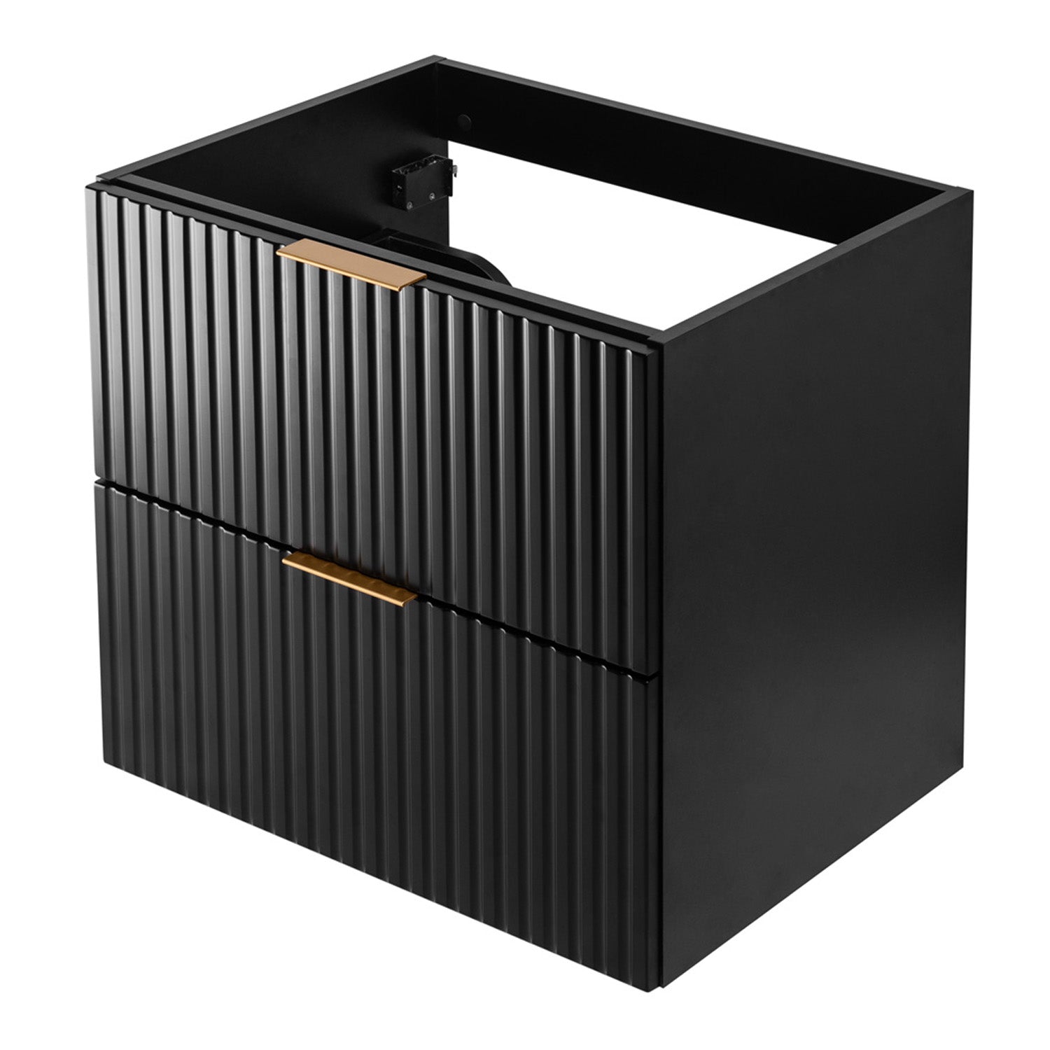 Flow 2 Drawer Bathroom Vanity Cabinet 60cm - Black – Heze Furniture