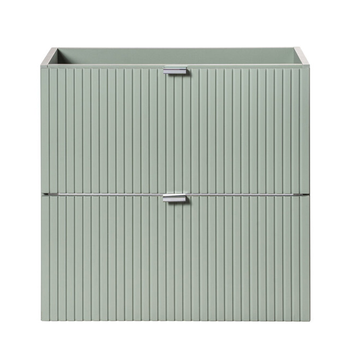 Line Reed 2 Drawer Bathroom Cabinet Vanity Unit 60cm with Built-In Basin - Sage