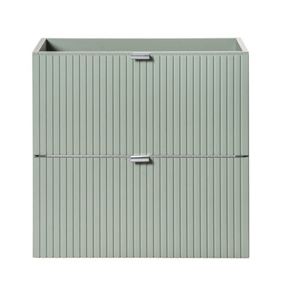 Line Reed 2 Drawer Bathroom Cabinet Vanity Unit 60cm with Built-In Basin - Sage
