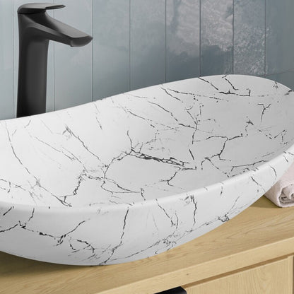 Nordic Bathroom Cabinet 80cm with 2 Drawers and Oval Basin - Cremona Oak