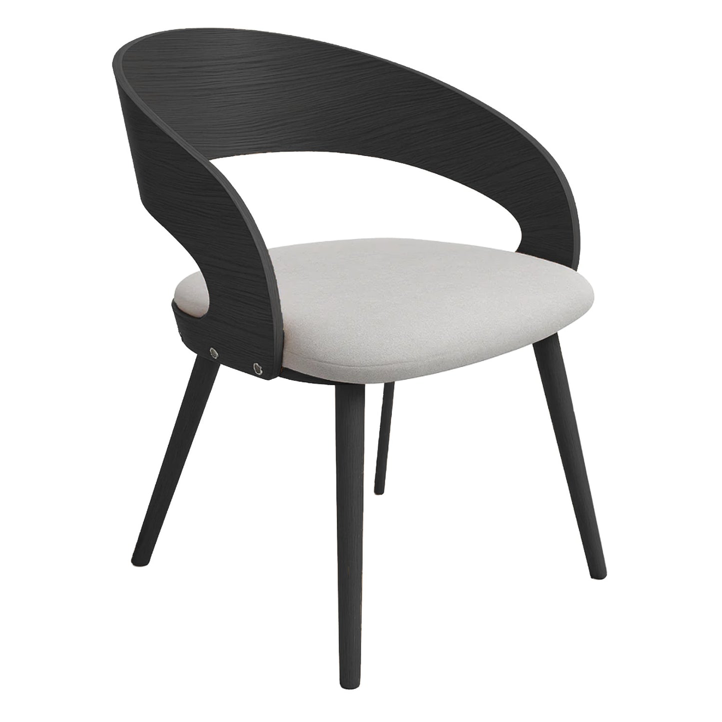 Ruston Scandinavian Style Set of 4 Wooden Chairs - Black / Light Grey