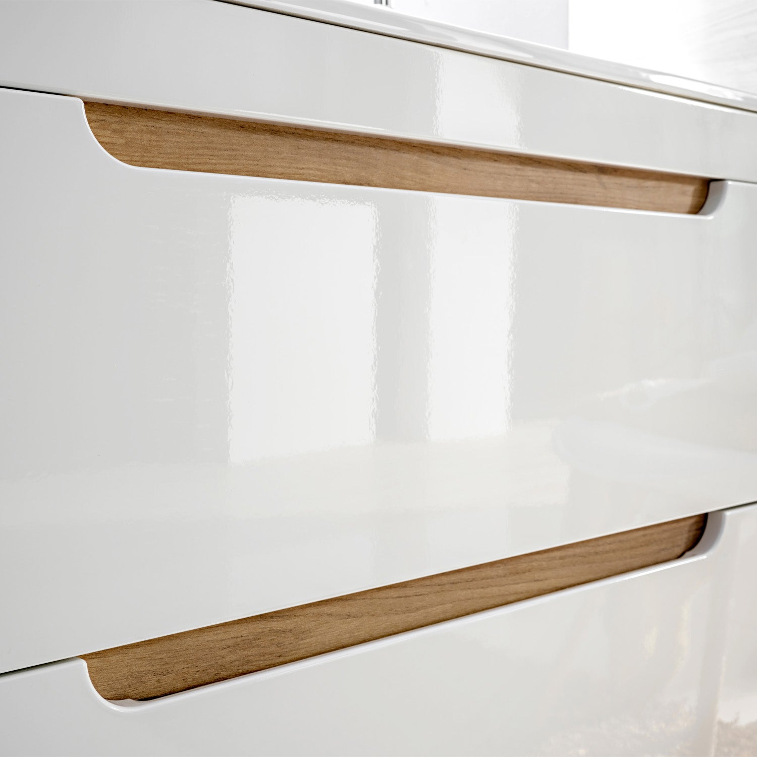Aruba Modern Wall-Mounted 60cm Bathroom Vanity Unit with Basin - White / Oak Craft