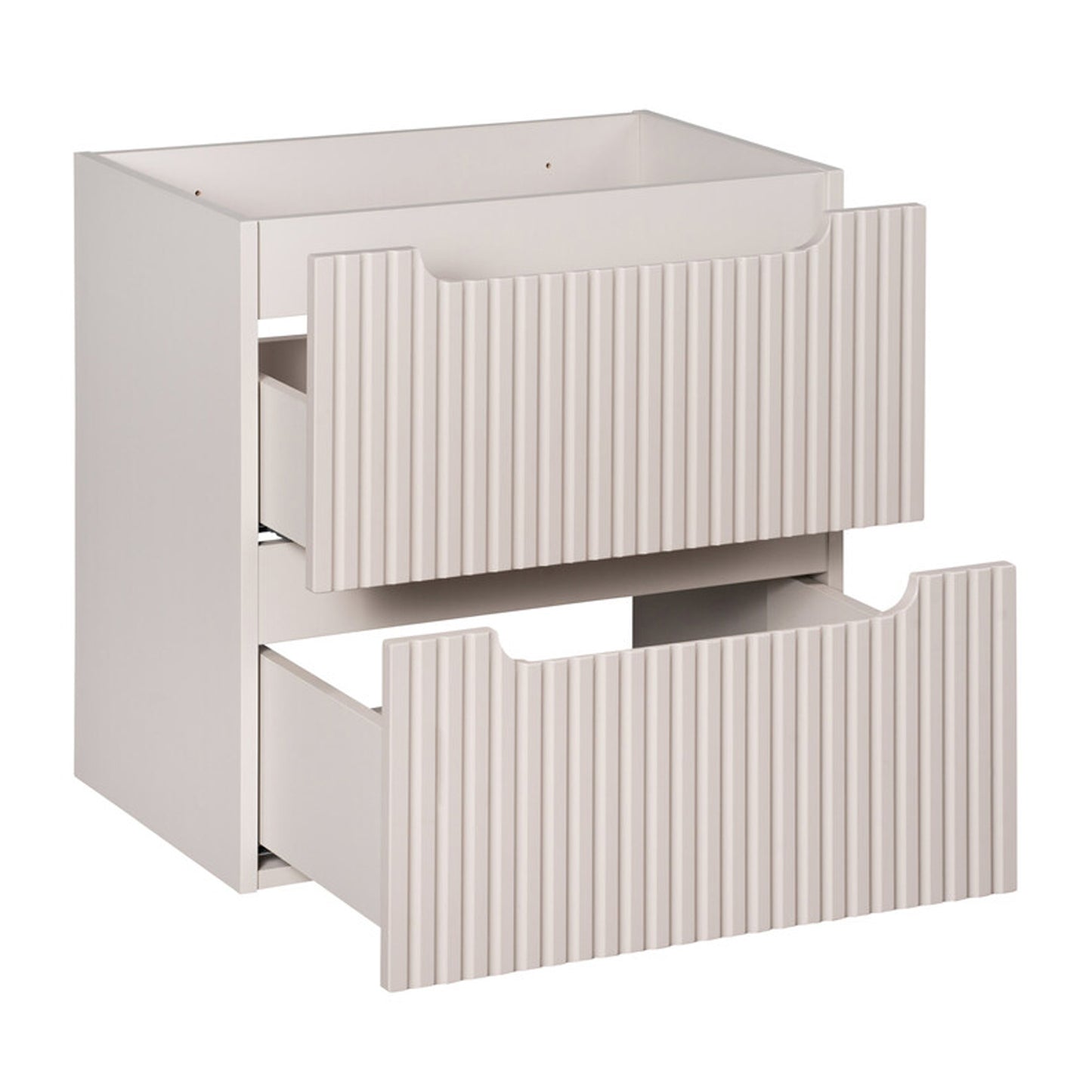 Noca Bathroom Cabinet with Drawers, Doors , White Worktop and Basins - Cashmere