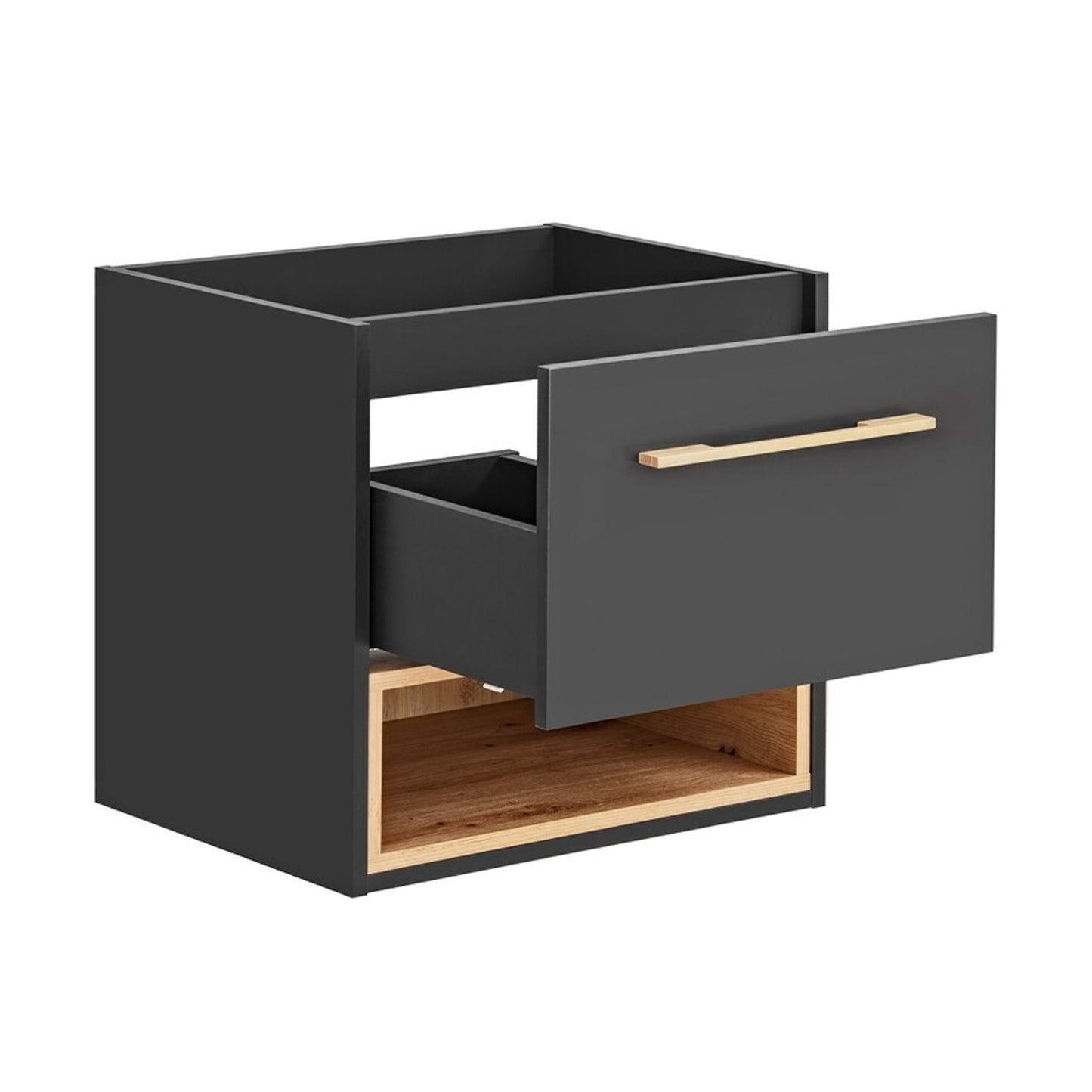 Borneo Cosmos Bathroom Cabinet 60cm - Anthracite / Artisan Oak