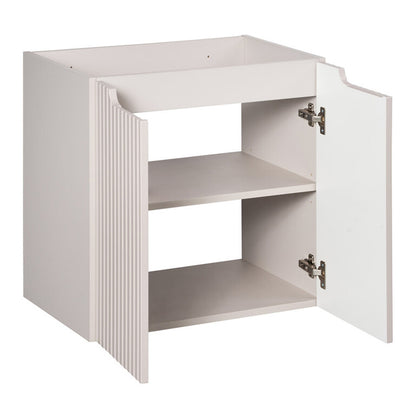 Noca Bathroom Cabinet with Drawers, Doors , Oak Worktop and Basins - Cashmere