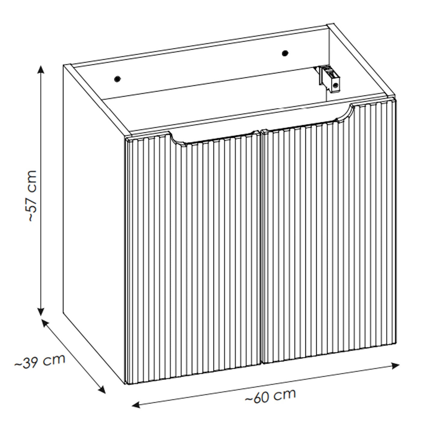 Noca Bathroom Cabinet with Drawers, Doors , Oak Worktop and Basins - Cashmere