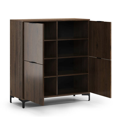 Lana Modern Sideboard with Four Doors - Elegant Walnut