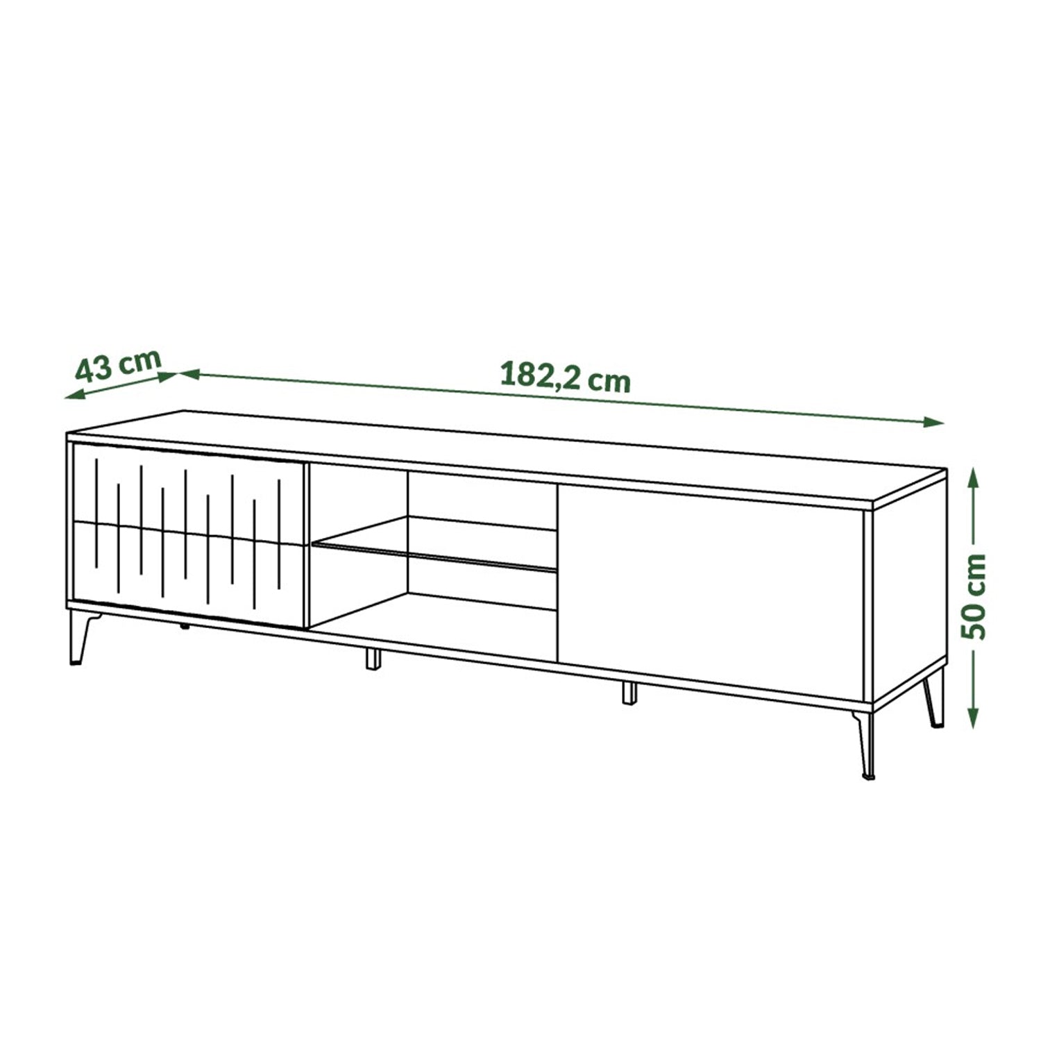 Rimini Premium TV Unit with Textured Drawer - Elegant Walnut / Black