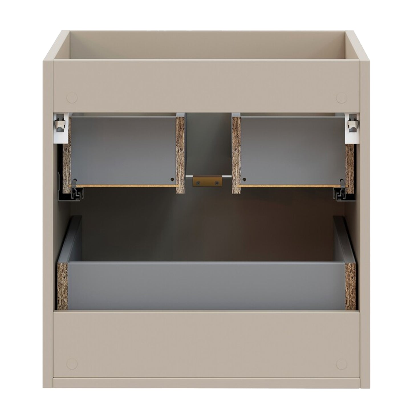 Dalia 2 Drawer Bathroom Cabinet Vanity Unit 50cm with Built-In Basin - Cashmere